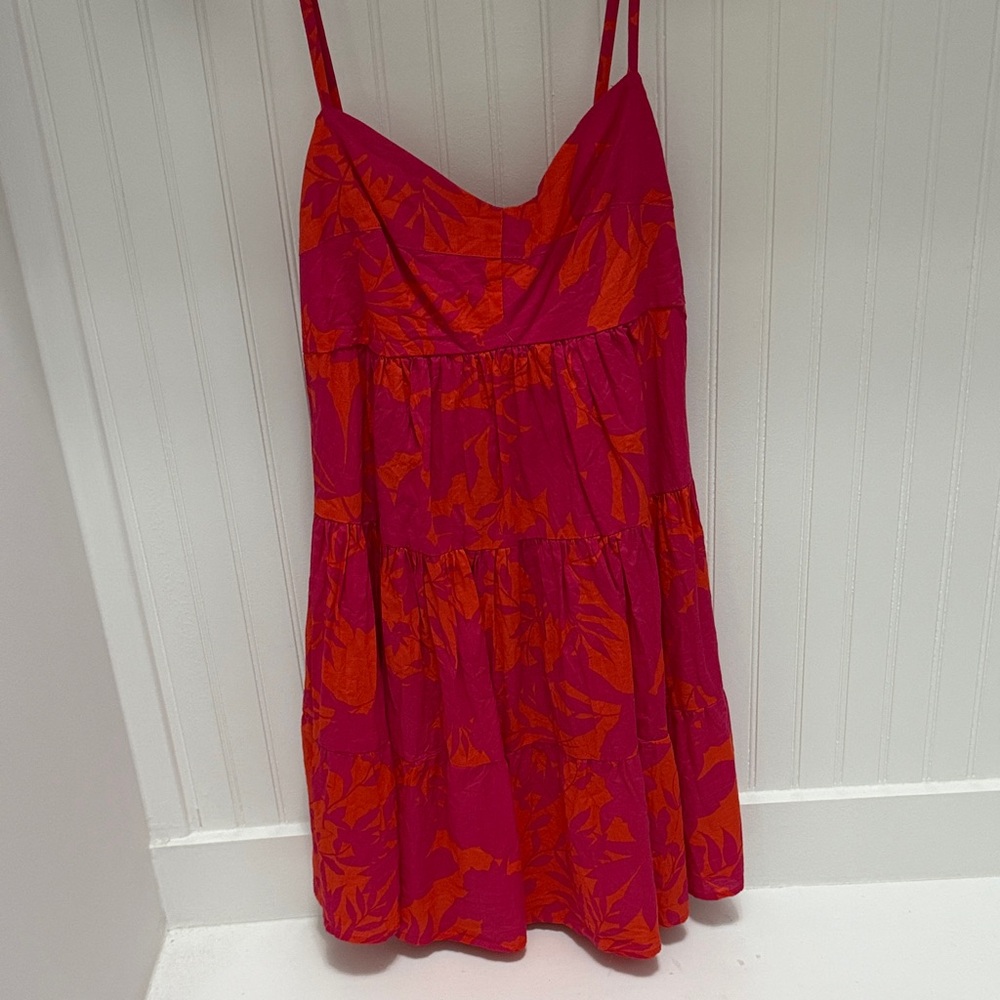 Olivaceous Pink and Orange Floral Dress
